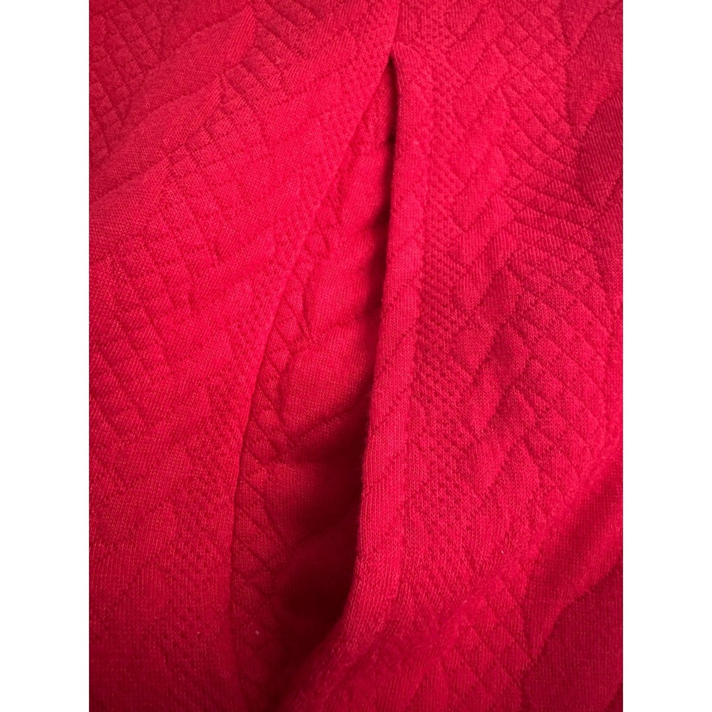 NWT Emily Daniels Red Cable Knit Sweater Vest Full Zip Mock Neck Women's Large - Picture 5 of 7